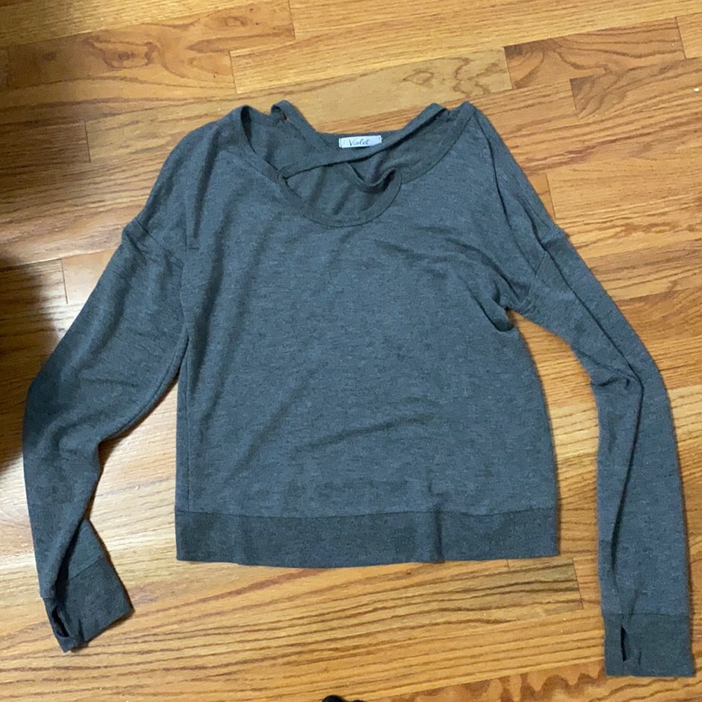 grey long sleeve cross shirt